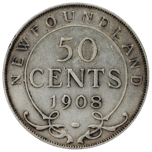 1908 Newfoundland 50-cents VF-EF (VF30)
