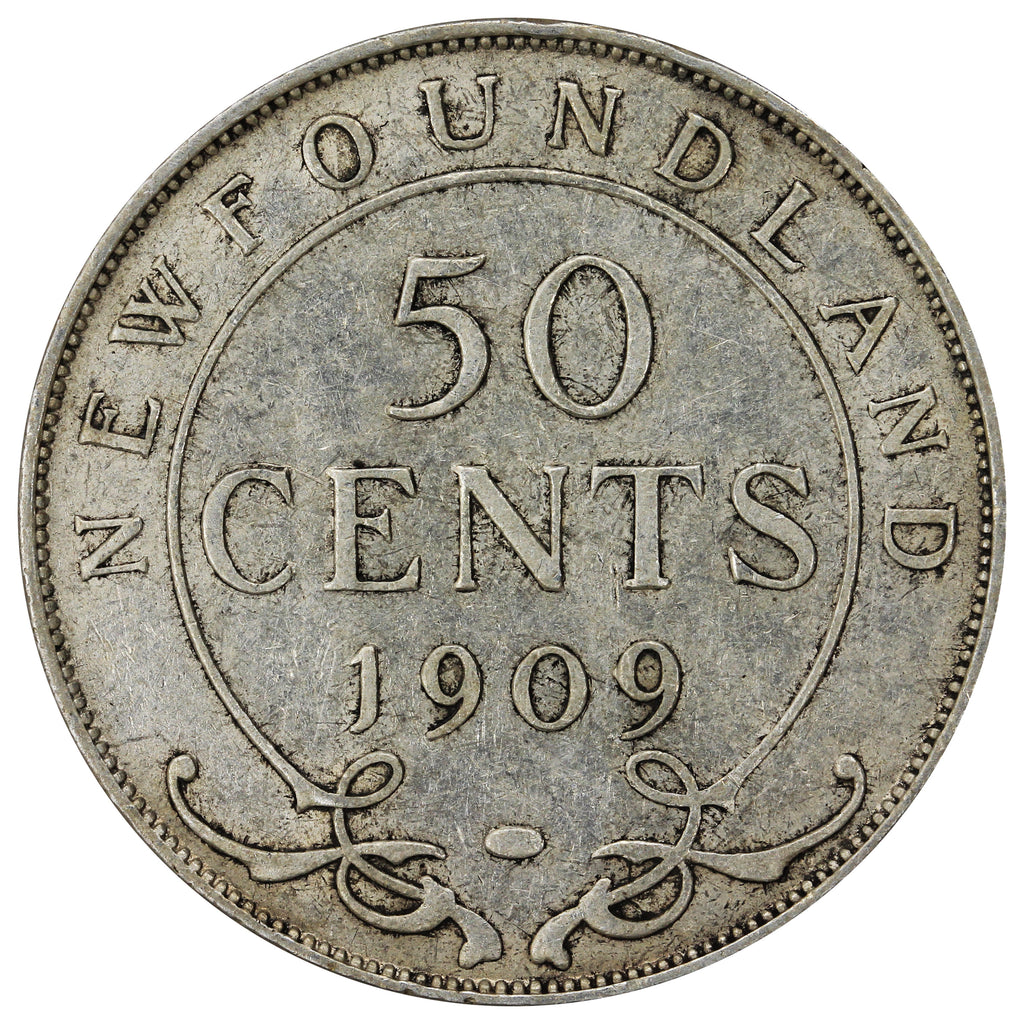 1909 Newfoundland 50-cents Very Fine (VF20)