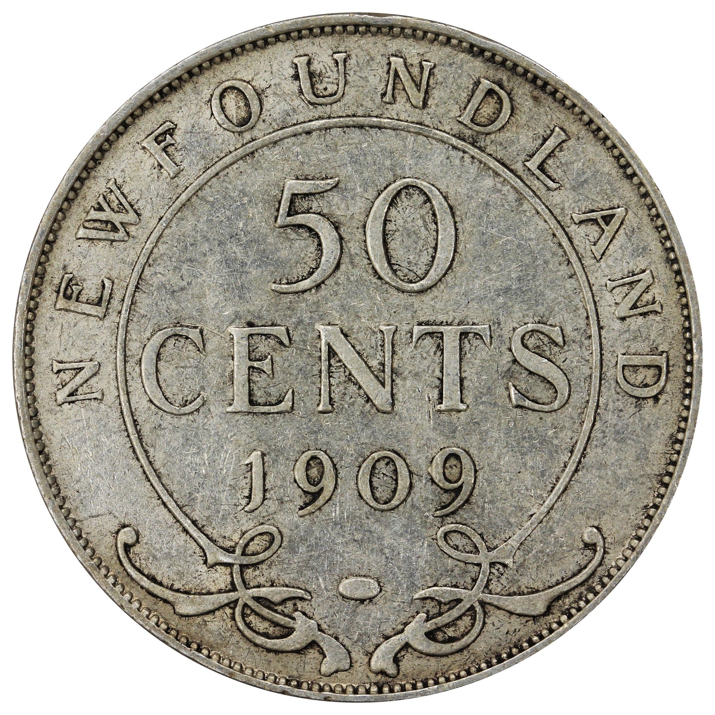 1909 Newfoundland 50-cents Very Fine (VF20)