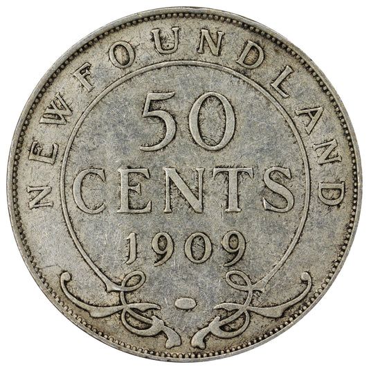 1909 Newfoundland 50-cents Very Fine (VF20)