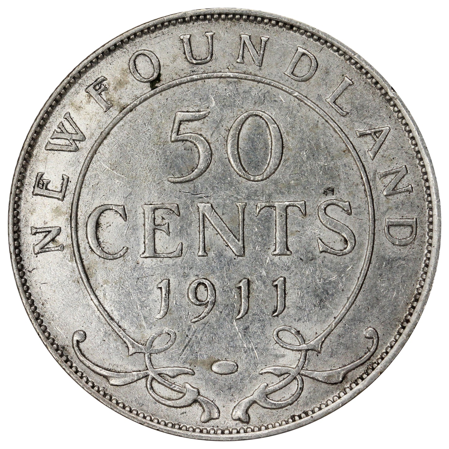 1911 Newfoundland 50-cents EF-AU (EF45) $