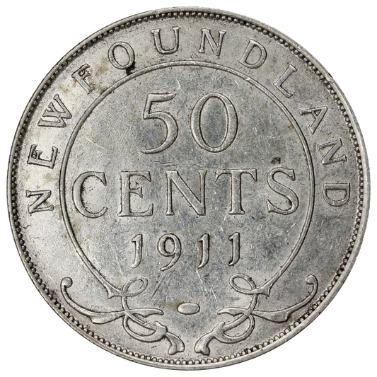 1911 Newfoundland 50-cents EF-AU (EF45) $