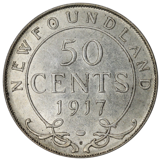 1917C Newfoundland 50-cents EF-AU (EF45) $