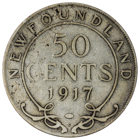 1917C Newfoundland 50-cents VG-F (VG10)