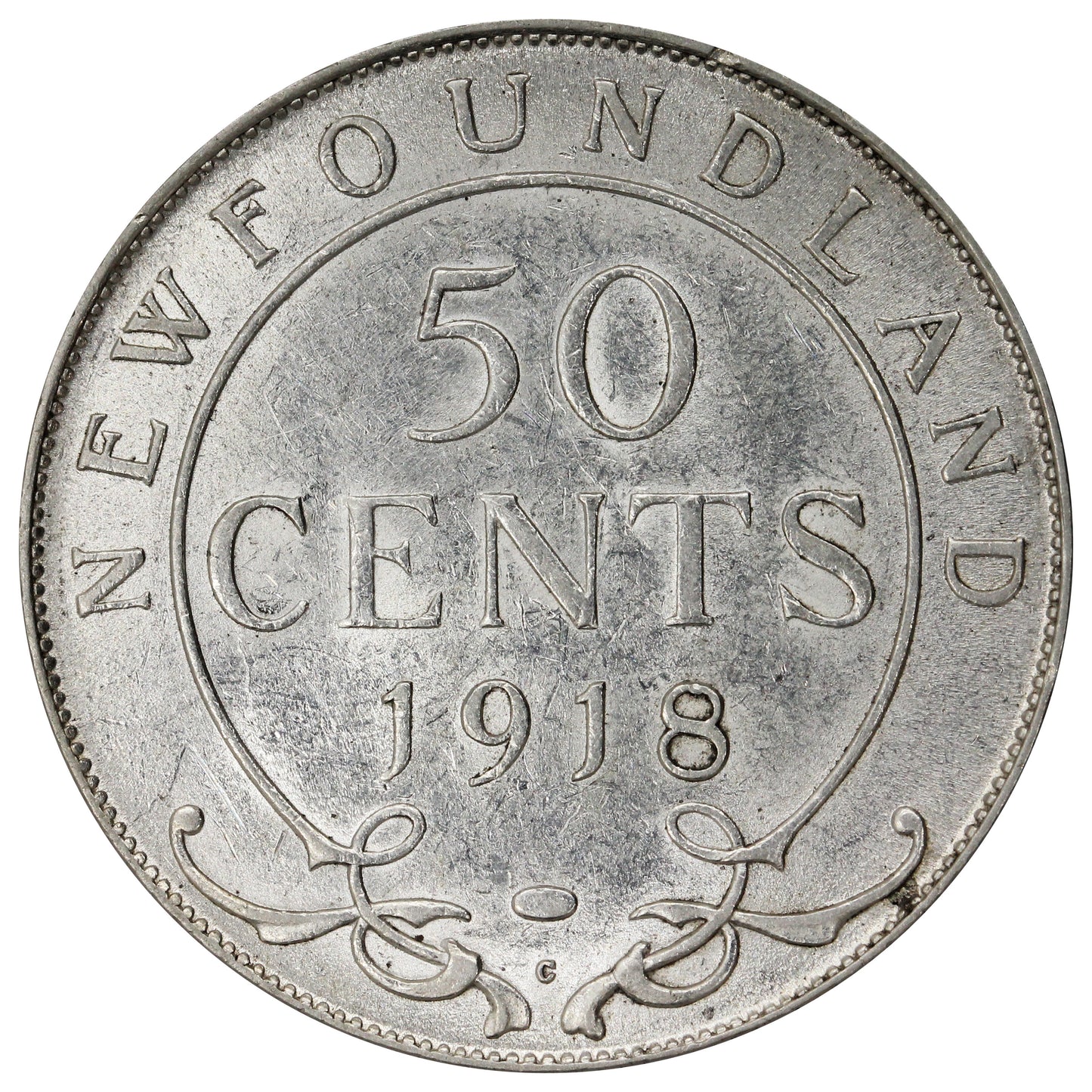 1918C Newfoundland 50-cents EF-AU (EF45) $