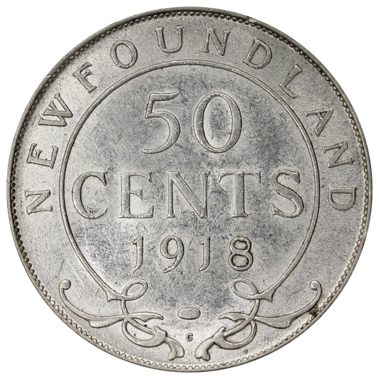 1918C Newfoundland 50-cents EF-AU (EF45) $