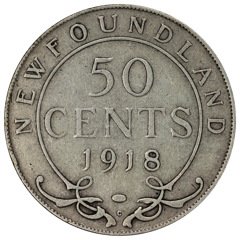 1918C Newfoundland 50-cents Fine (F12)