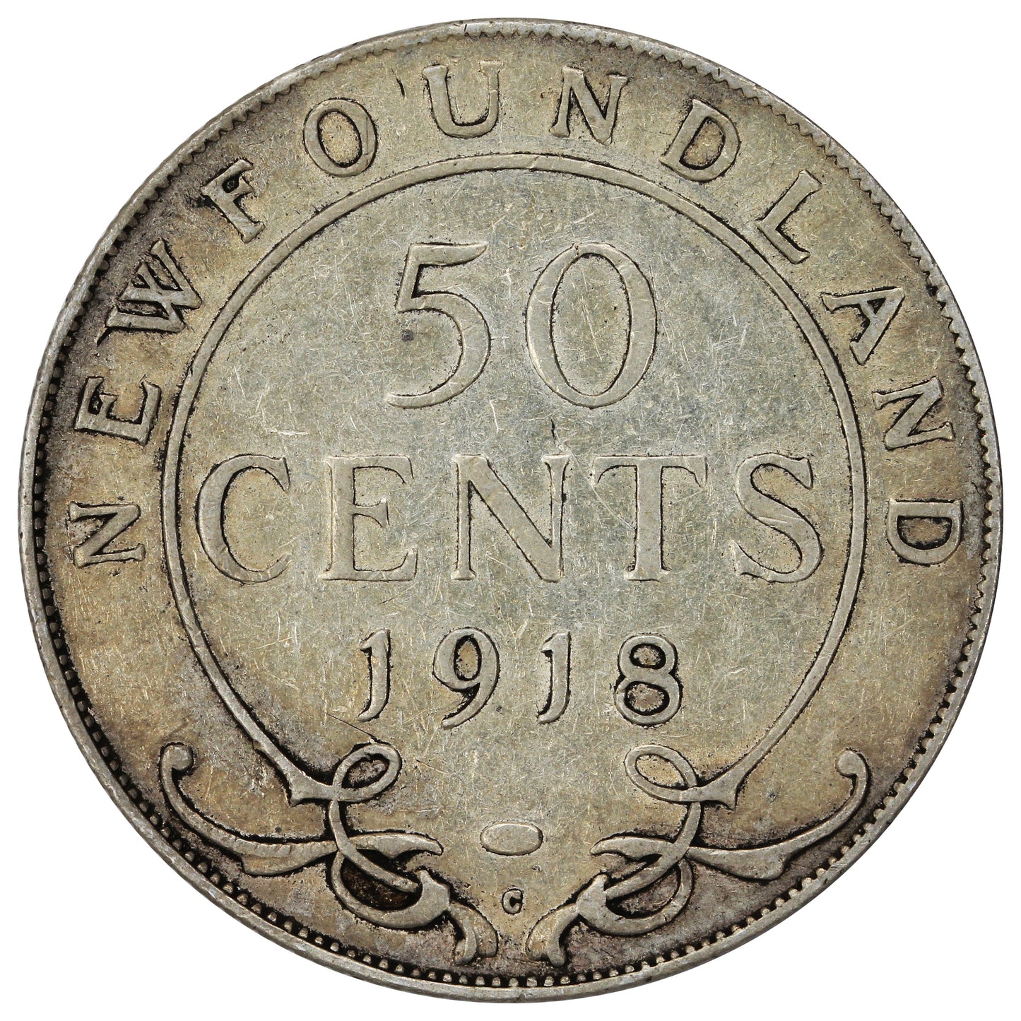 1918C Newfoundland 50-cents F-VF (F15)