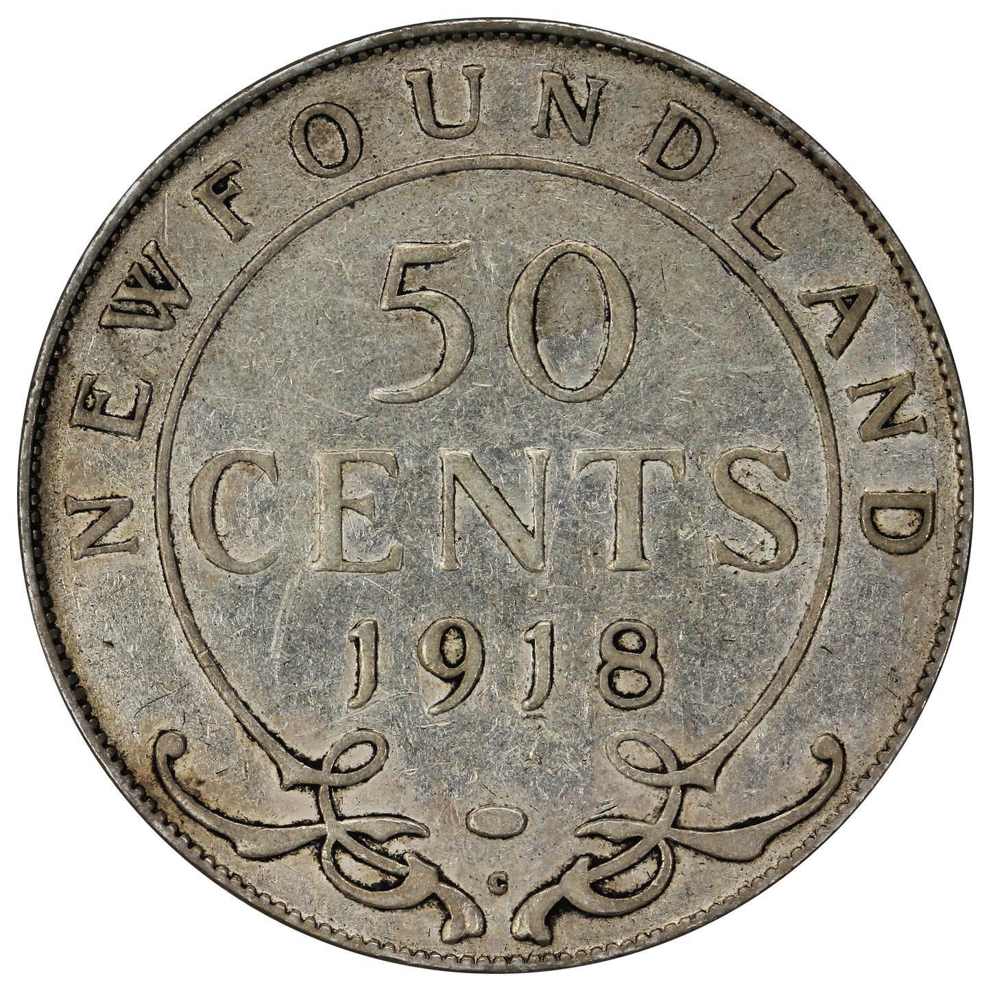 1918C Newfoundland 50-cents VG-F (VG10)