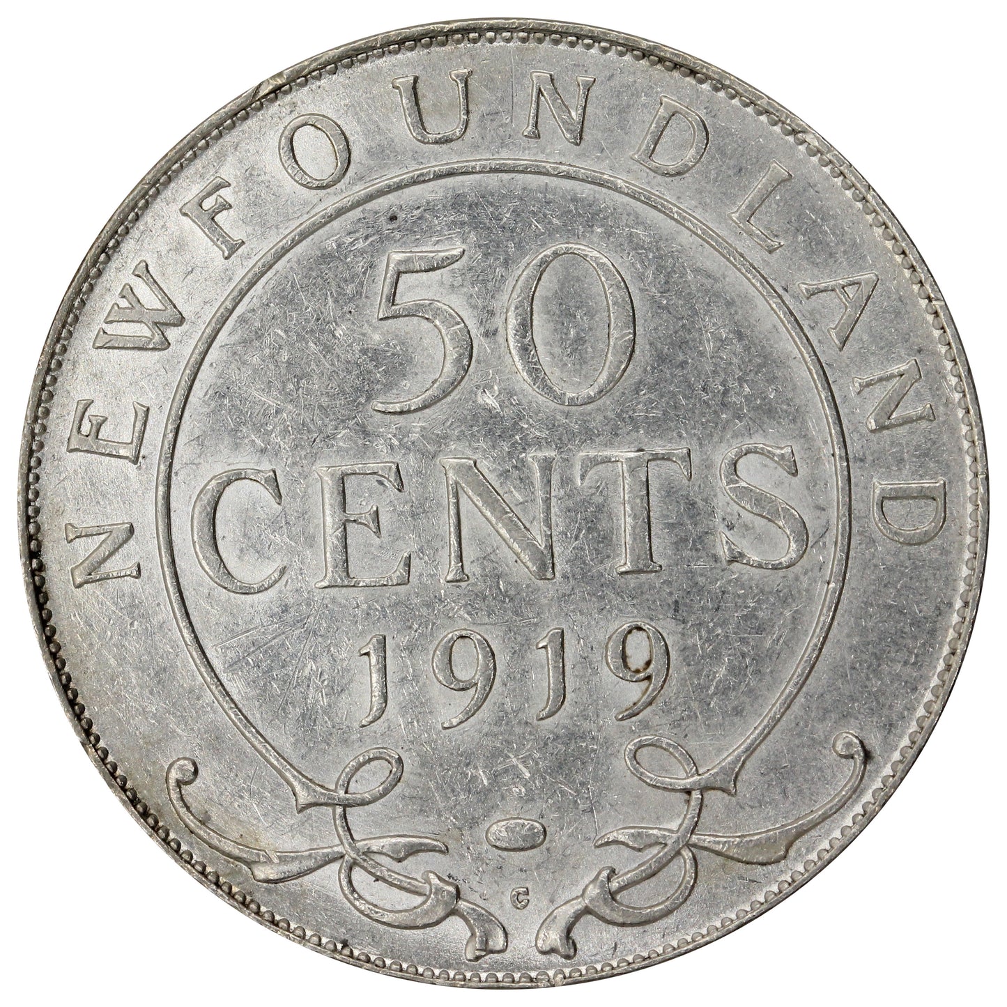1919C Newfoundland 50-cents EF-AU (EF45) $