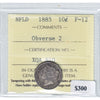 1885 Newfoundland Obverse 2 10-cents ICCS Certified F12