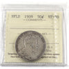 1909 Newfoundland 50-cents ICCS Certified VF30