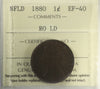 1880 RO LD Newfoundland 1-cent ICCS Certified EF40