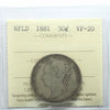 1881 Newfoundland 50-cents ICCS Certified VF20