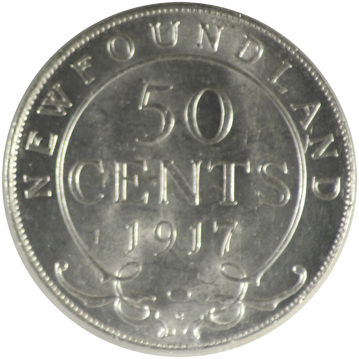 1917C Newfoundland 50-cents ICCS Certified AU58