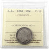 1862 New Brunswick 20-cents ICCS Certified F12