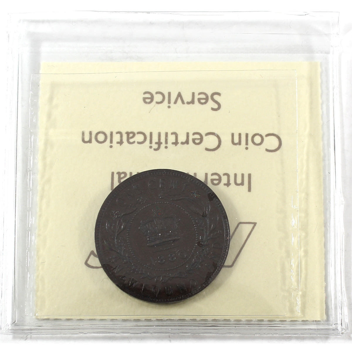 1880 RO ED Newfoundland 1-cent ICCS Certified EF40