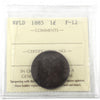 1885 Newfoundland 1-cent ICCS Certified F12