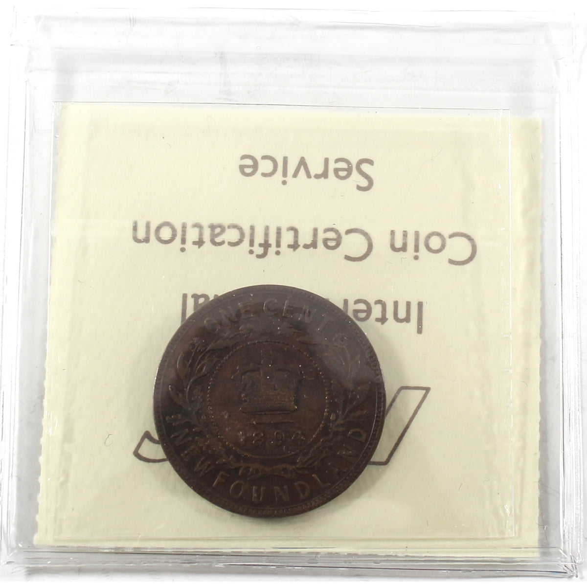 1894 Newfoundland 1-cent ICCS Certified VF20