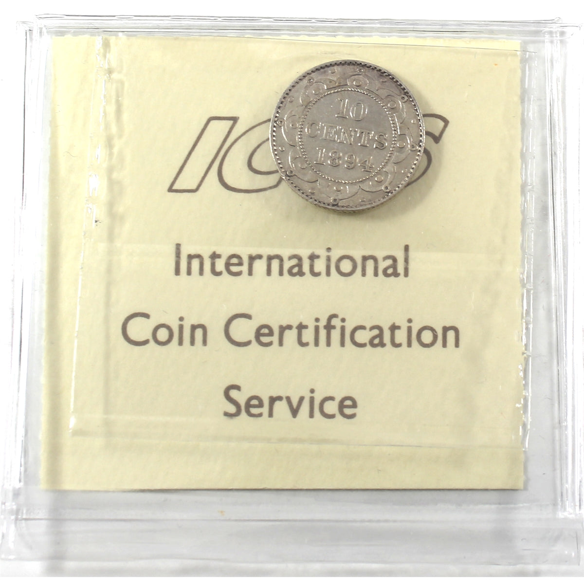 1894 Obv. 3 Newfoundland 10-cents ICCS Certified F15