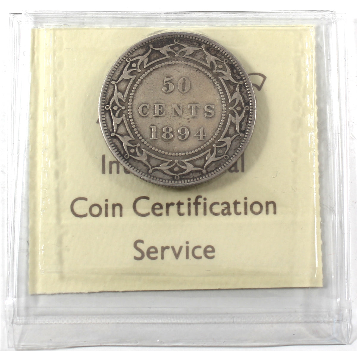1894 Newfoundland 50-cents ICCS Certified F12