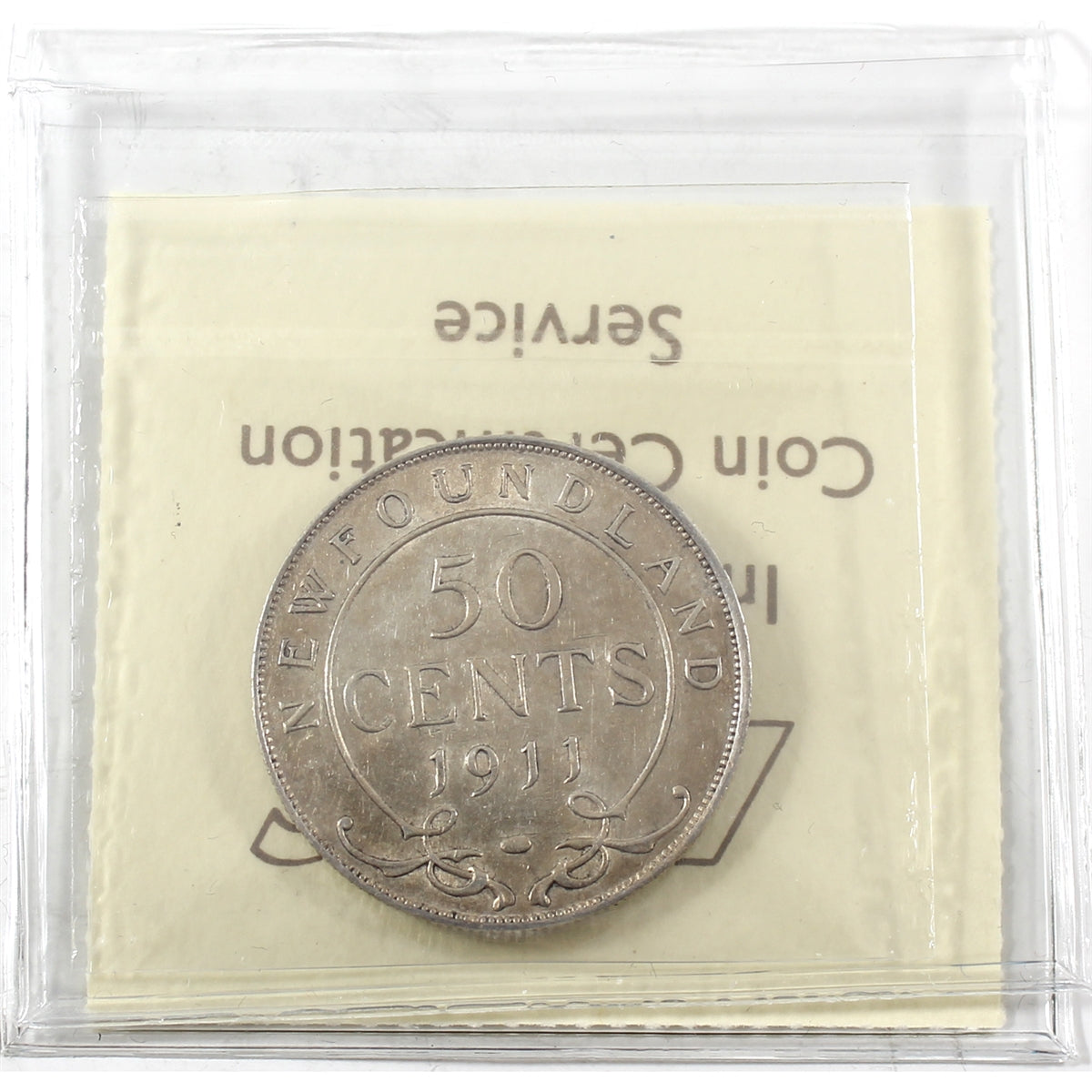 1911 Newfoundland 50-cents ICCS Certified EF40