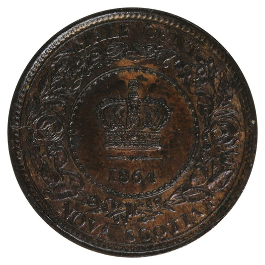 1864 Nova Scotia 1/2 Cent Uncirculated (MS60) $