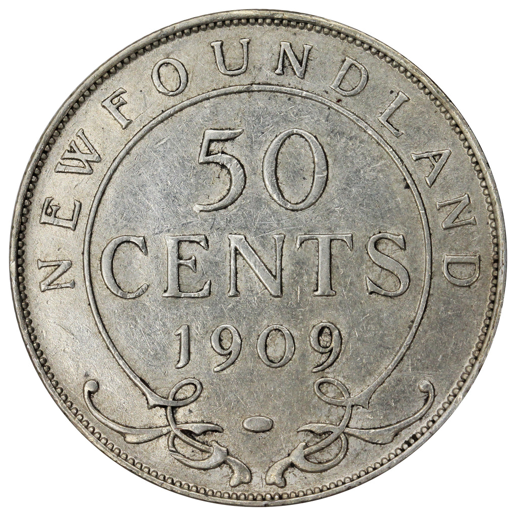 1909 Newfoundland 50-cents Extra Fine (EF40) $