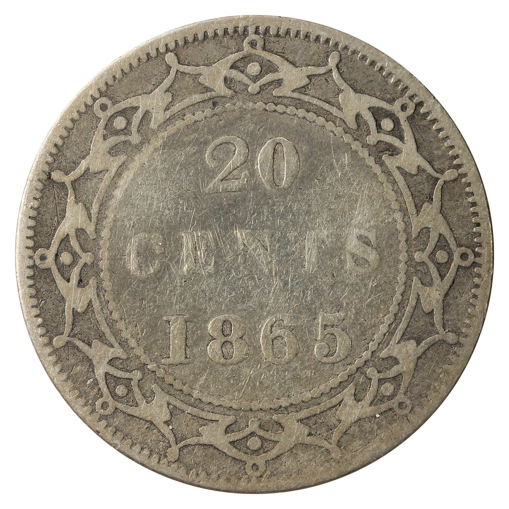 1865 Newfoundland 20-cents Very Good (VG8)