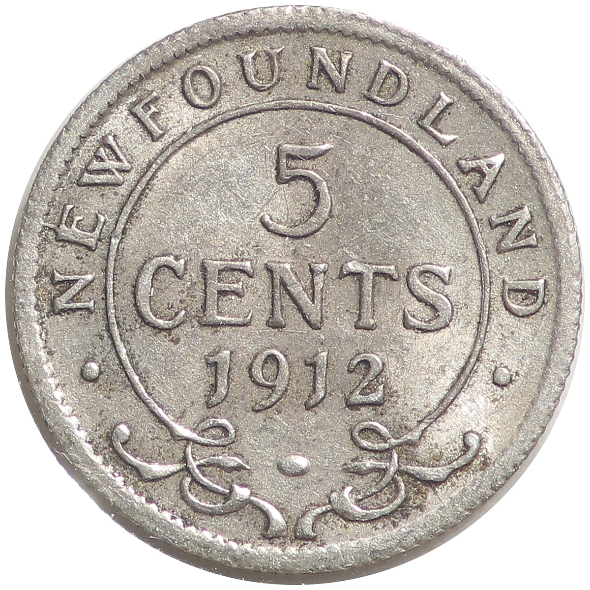 1912 Newfoundland 5-cent EF-AU (EF45)