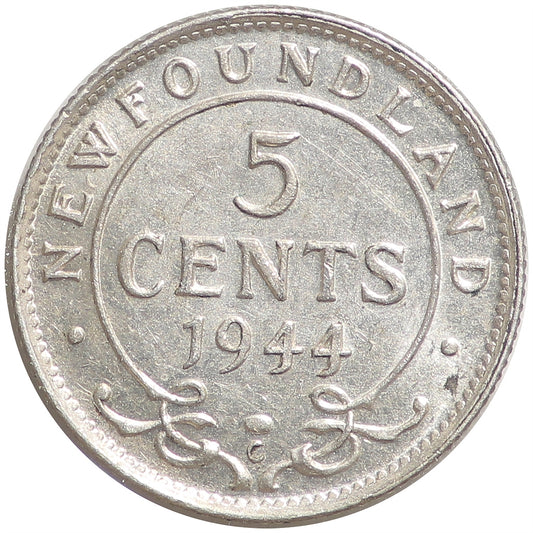 1944C Newfoundland 5-cent Uncirculated (MS-60) $