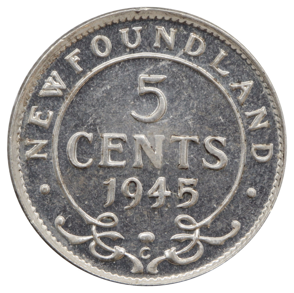 1945C Newfoundland 5-cents Brilliant Uncirculated (MS63) Cameo