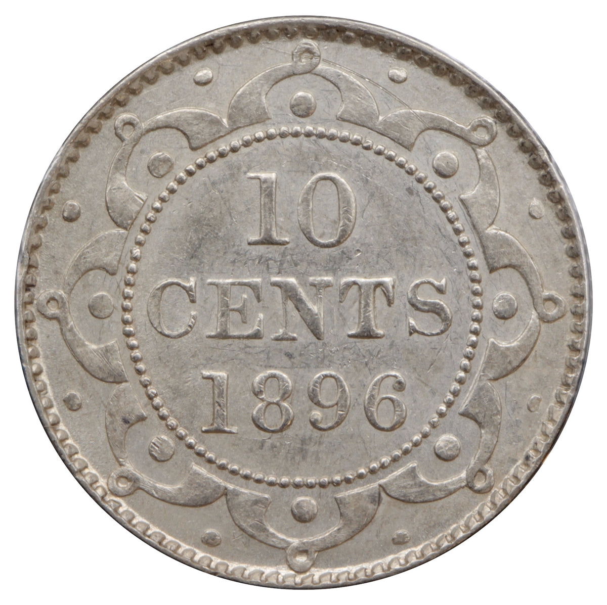 1896 Newfoundland 10-cents Almost Uncirculated (AU50) $