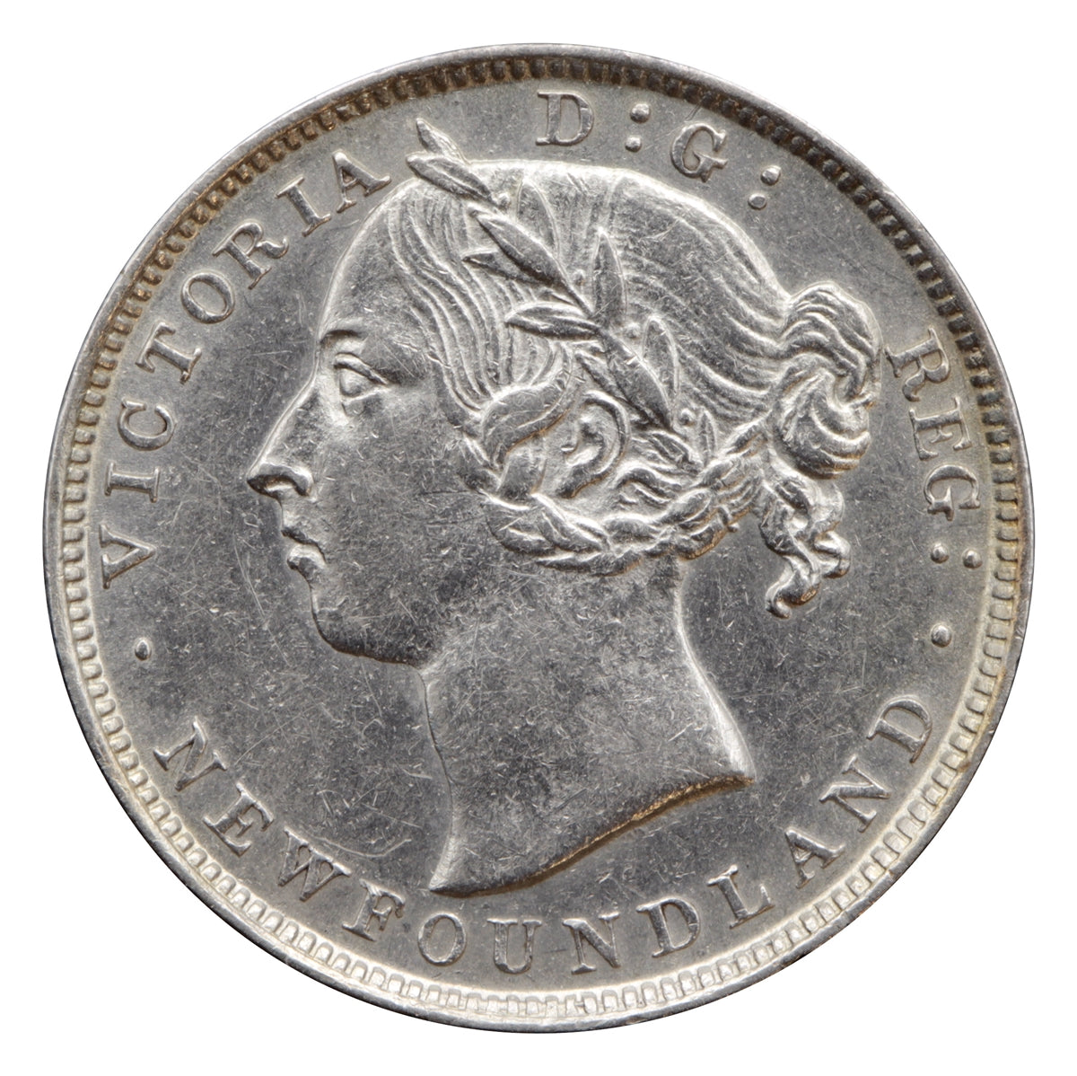 1900 Newfoundland 20-cents Almost Uncirculated (AU-50) $
