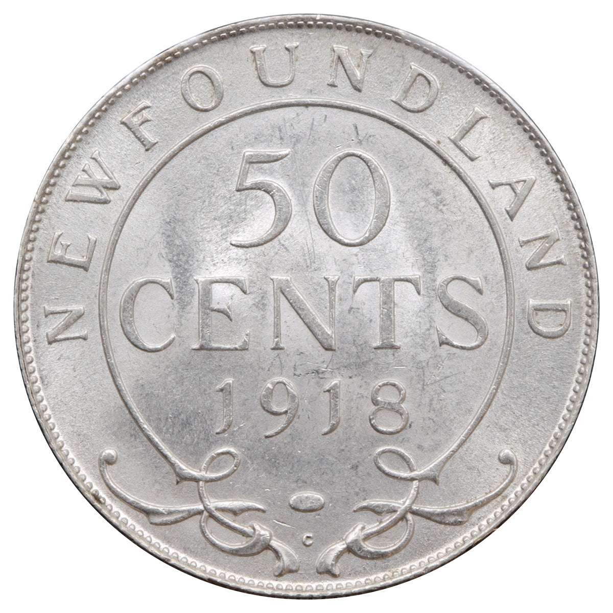 1918C Newfoundland 50-cents Brilliant Uncirculated (MS63) $