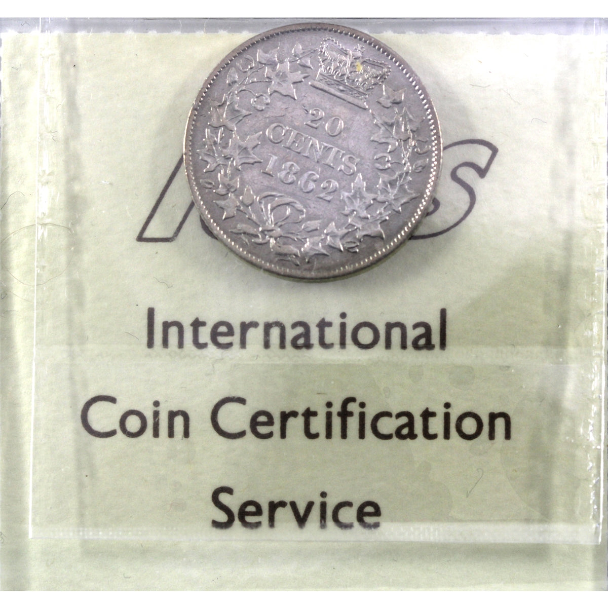 1862 New Brunswick 20-cents ICCS Certified F15 (XHX 781)
