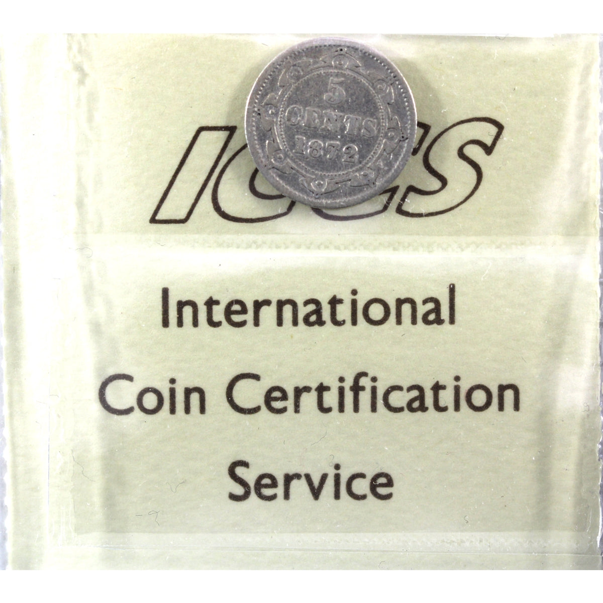 1872H Newfoundland 5-cents ICCS Certified VG10