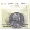 1909 Newfoundland 50-cents ICCS Certified EF45