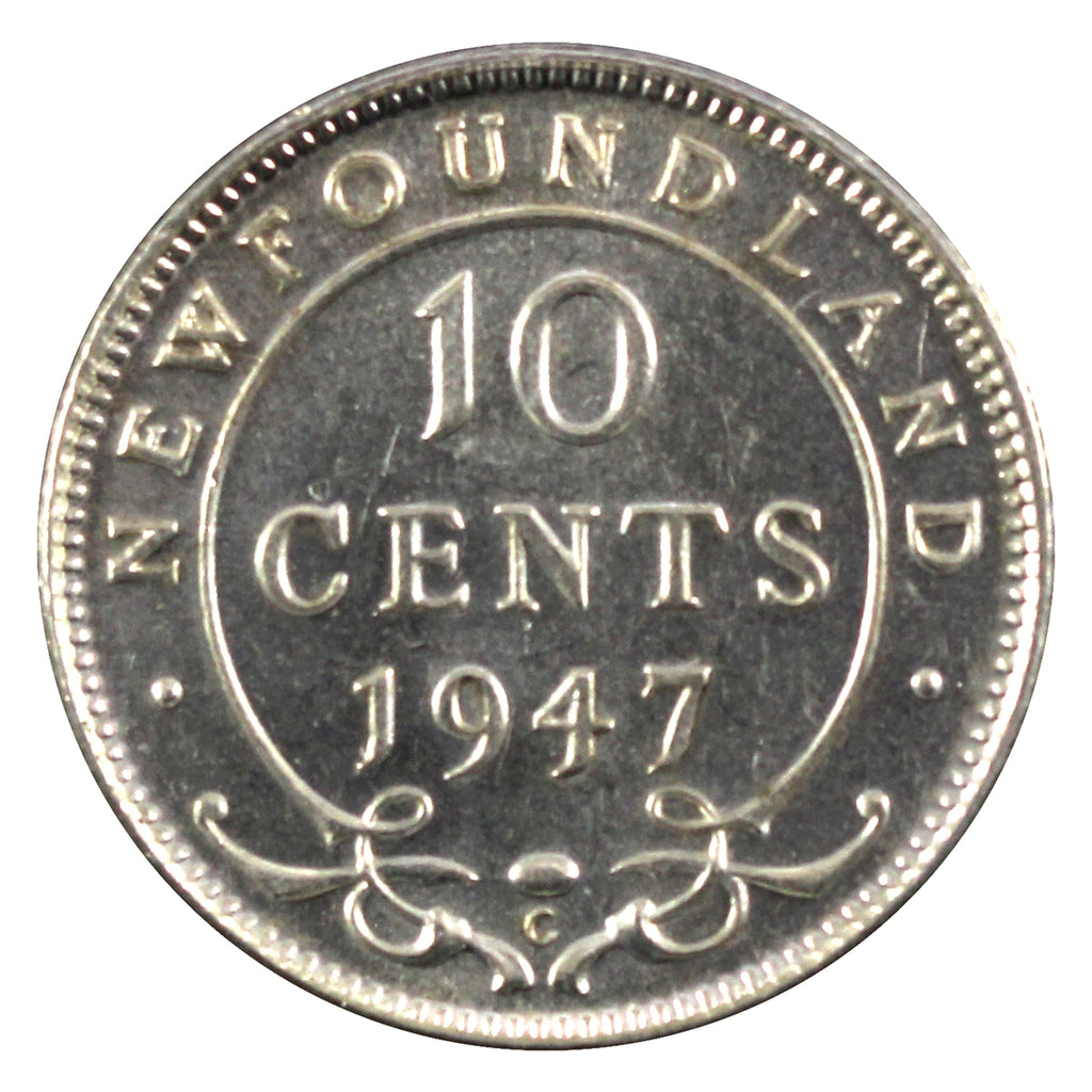 1947C Newfoundland 10-cents AU-UNC (AU55)