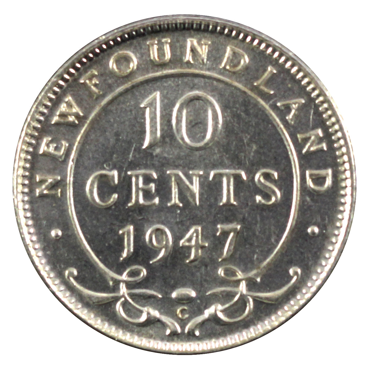 1947C Newfoundland 10-cents AU-UNC (AU55)