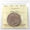 1899 Wide 9's Newfoundland 50-cents ICCS Certified VF20