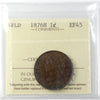 1876H Newfoundland 1-cent ICCS Certified EF45