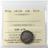 1872H Newfoundland 10-cents ICCS Certified VG8