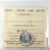 1943C Newfoundland 10-cents ICCS Certified AU-50