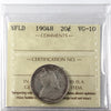 1904H Newfoundland 20-cents ICCS Certified VG10