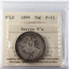 1899 Narrow 9's Newfoundland 50-cents ICCS Certified F15