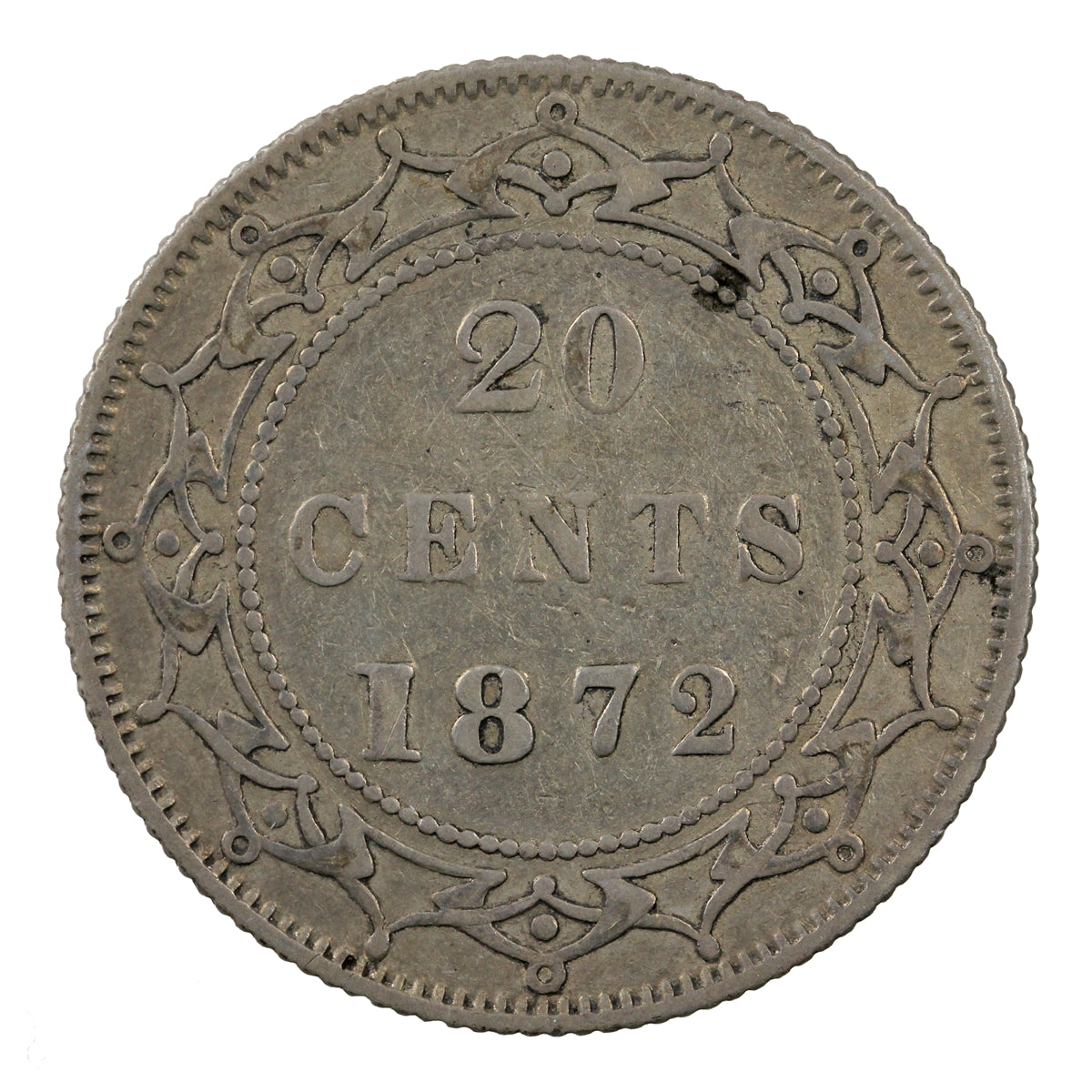 1872H Newfoundland 20-cents Very Fine (VF20) $
