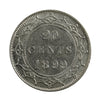 1899 Large 9's Newfoundland 20-cents Almost Uncirculated (AU50) $