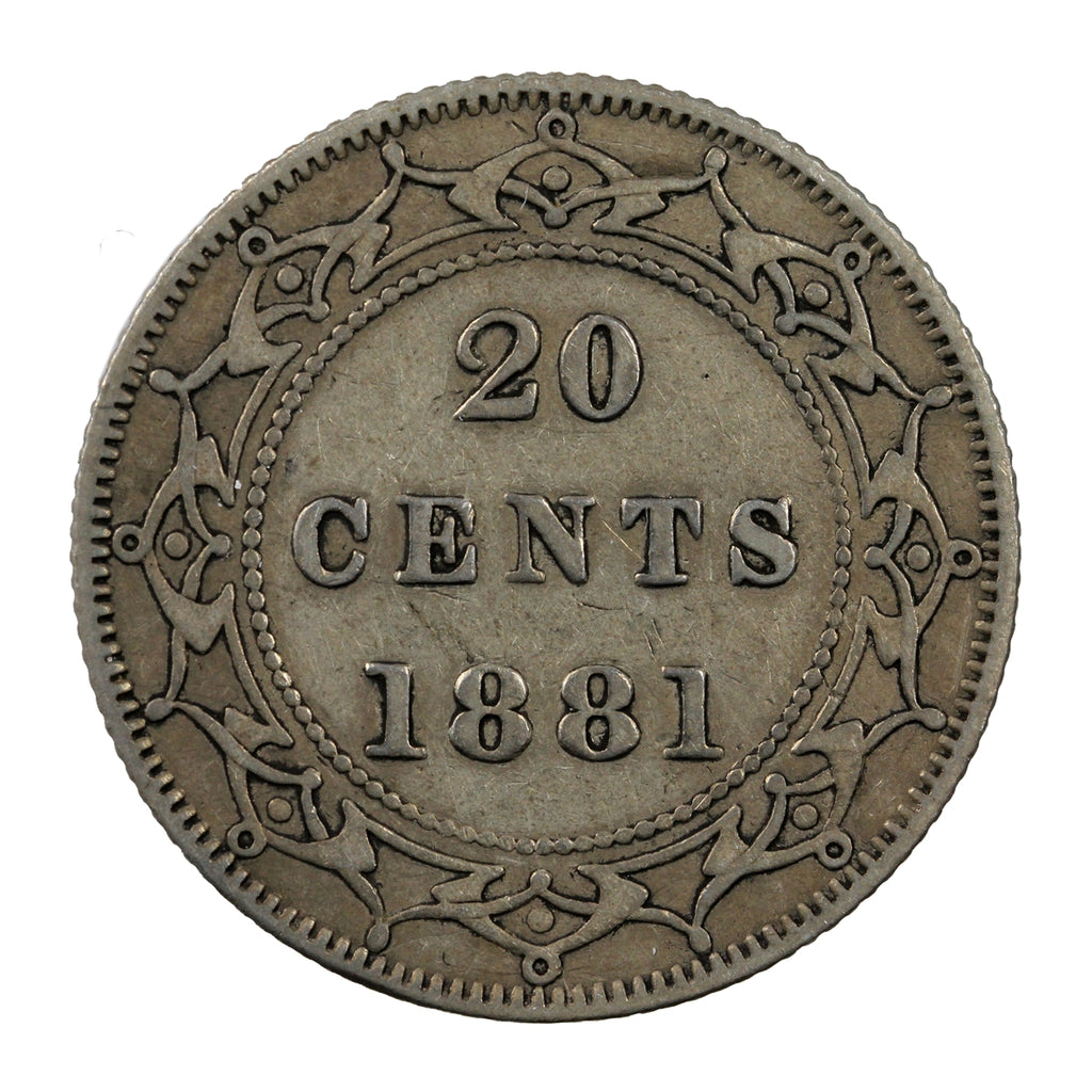 1881 Newfoundland 20-cents Very Fine (VF20) $