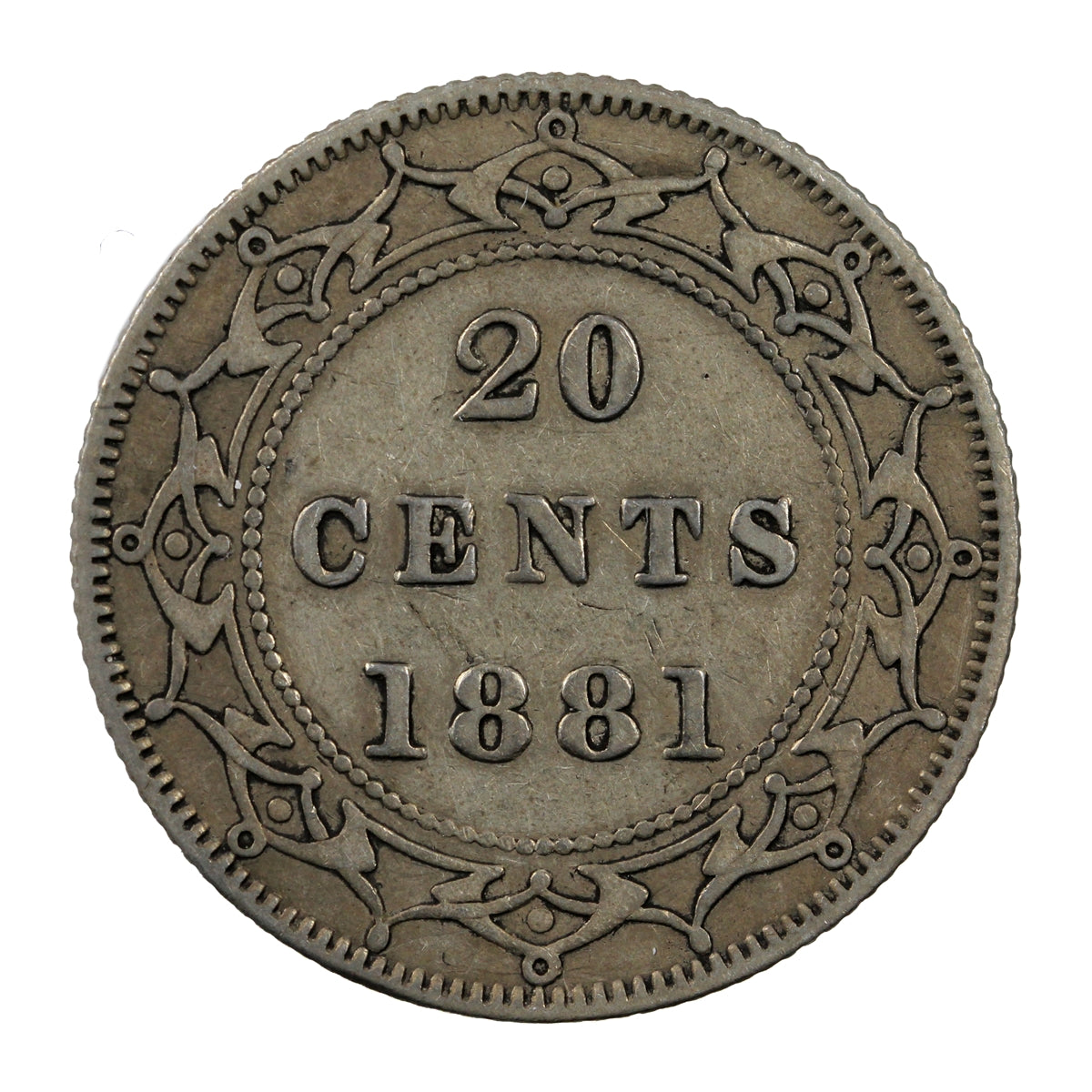 1881 Newfoundland 20-cents Very Fine (VF20) $